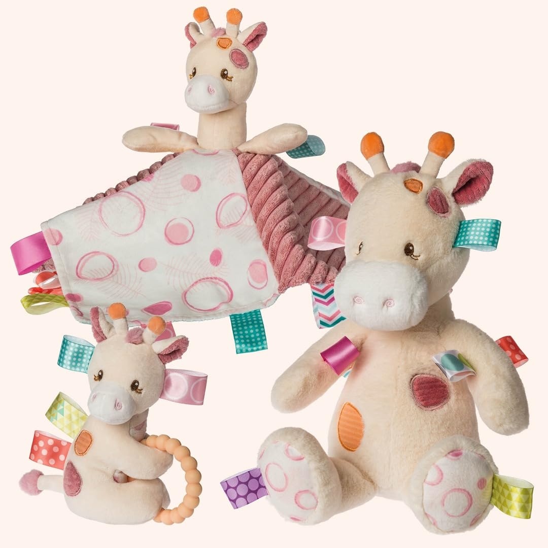 image:imageMary Meyer Taggies Soft Baby Rattle with Teether Ring and Sensory Tags 6Inches Tilly Giraffe