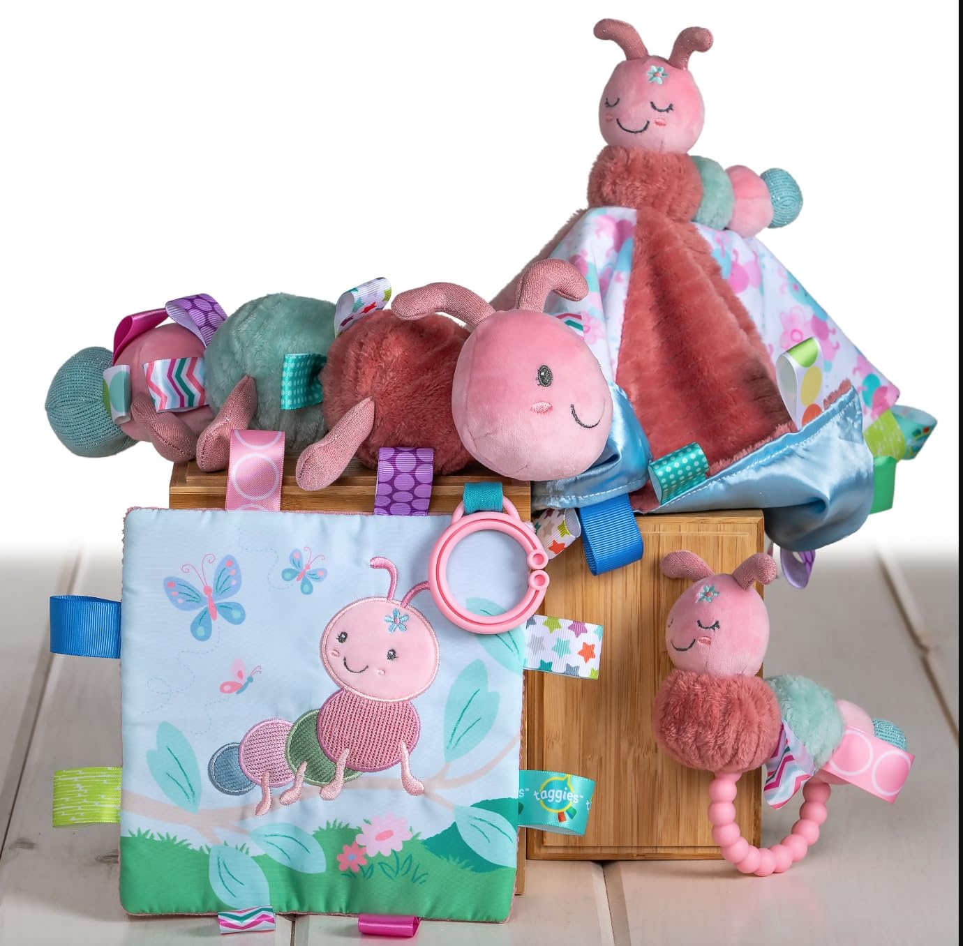 image:imageSoft Baby Rattle with Soothing Teether Ring and Sensory Tags 6Inches Drax DragonCamilla Caterpillar