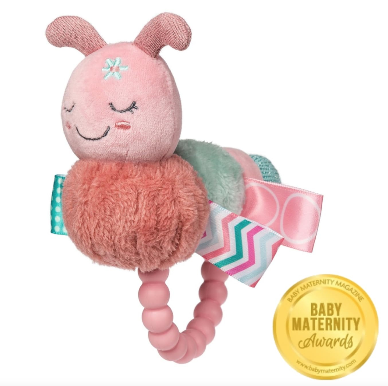 image:imageSoft Baby Rattle with Soothing Teether Ring and Sensory Tags 6Inches Drax DragonCamilla Caterpillar