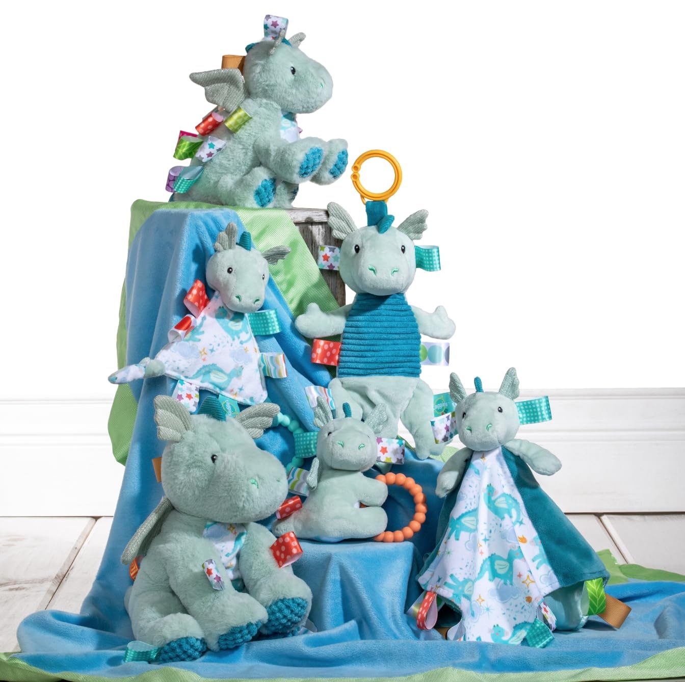 image:imageSoft Baby Rattle with Soothing Teether Ring and Sensory Tags 6Inches Drax DragonDrax Dragon