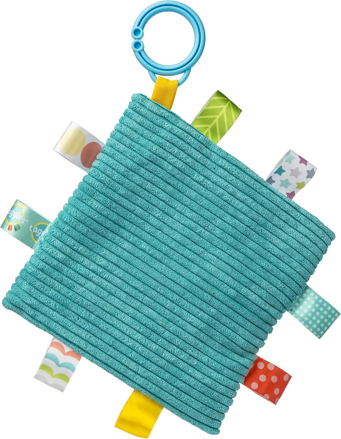 image:imageTaggies Crinkle Me Activity Toy with Baby Paper amp Squeaker and Sensory Tags 6 x 6inches Green Peepers FrogGreen Peepers Frog