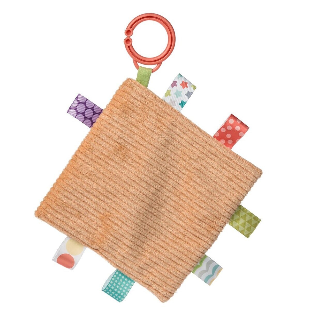 image:imageTaggies Crinkle Me Toy with Baby Paper amp Squeaker with Sensory Tags 6 x 6inches Buttercup Cow