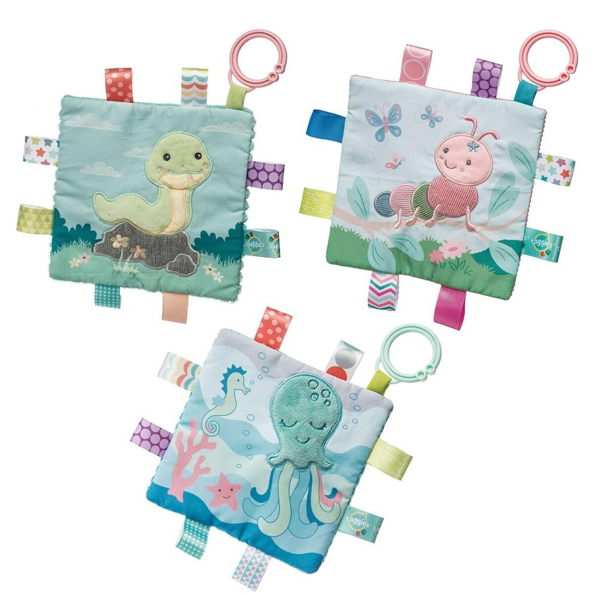 image:imageTaggies Crinkle Me Toy with Baby Paper amp Squeaker with Sensory Tags 6 x 6inches Sniggles Snake