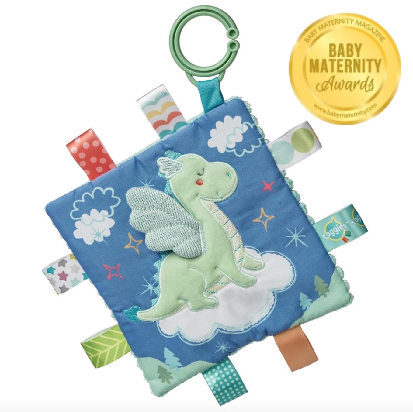 image:imageTaggies Crinkle Me Toy with Baby Paper amp Squeaker with Sensory Tags 65 x 65inches Drax Dragon