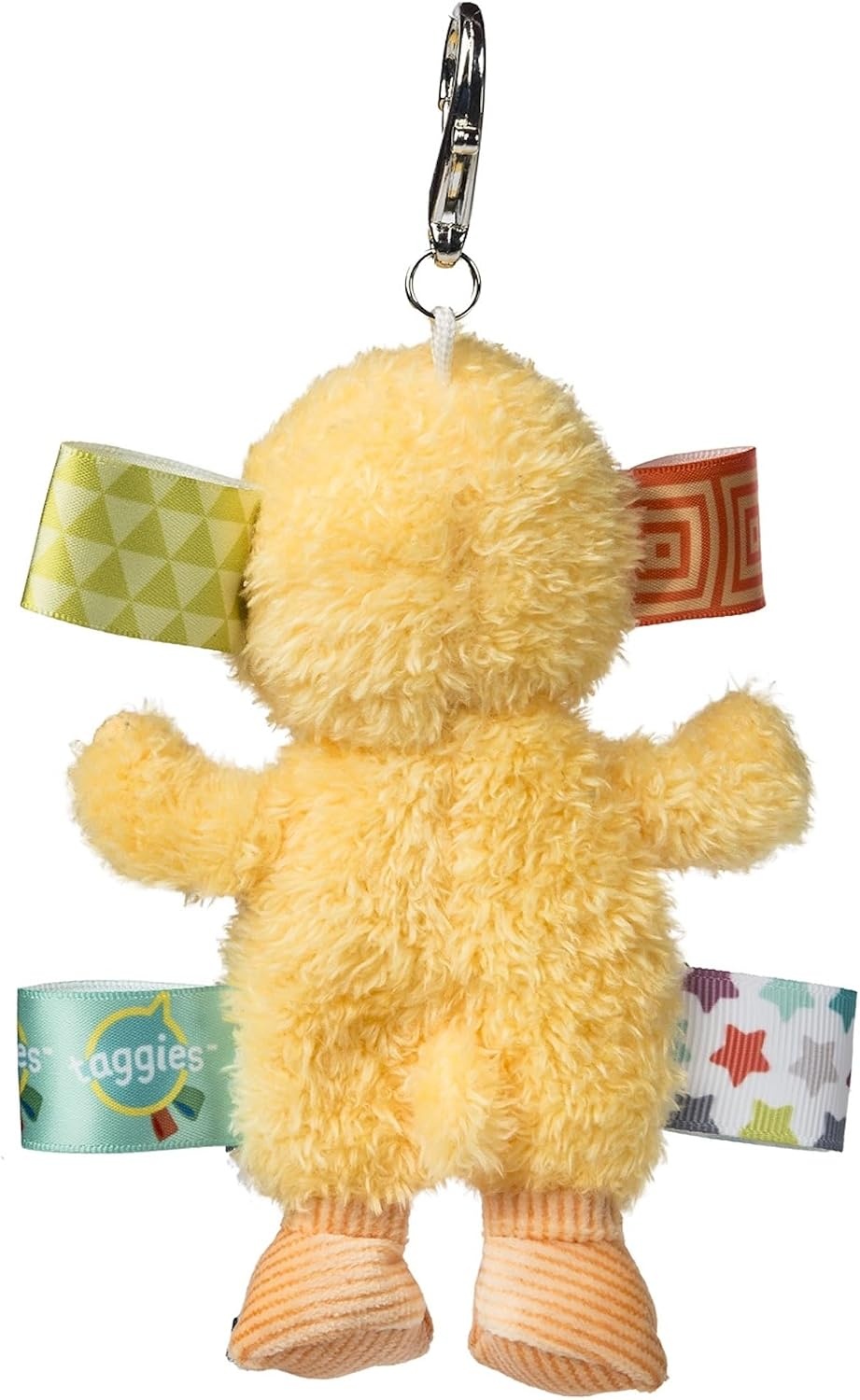 image:imageTaggies Diaper Bag Charm Mini Stuffed Animal ClipOn Keychain Backpack Accessory with Sensory Tags 6Inches Yellow Dunkin DuckYellow Dunkin Duck