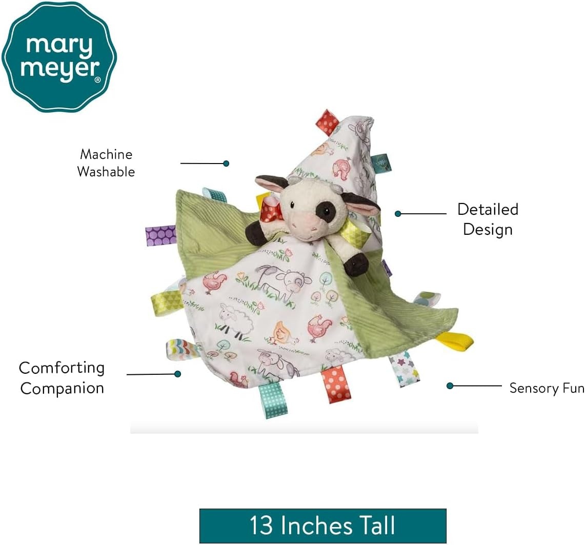 image:imageTaggies Lovey Stuffed Animal Security Blanket Plush Soft Snuggle Toy with Sensory Tags 13 x 13Inches Buttercup Cow