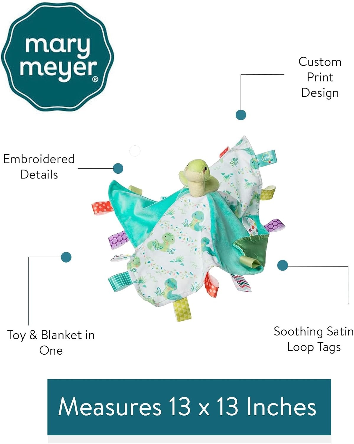 image:imageTaggies Lovey Stuffed Animal Security Blanket Plush Soft Snuggle Toy with Sensory Tags 13 x 13Inches Sniggles Snake