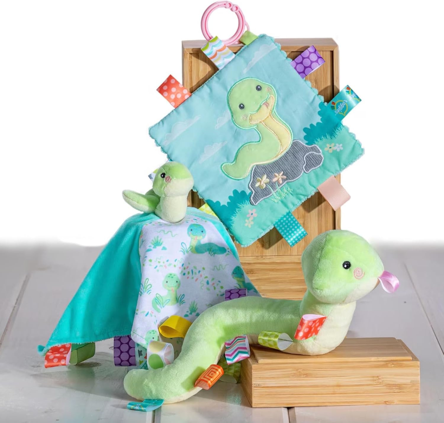 image:imageTaggies Lovey Stuffed Animal Security Blanket Plush Soft Snuggle Toy with Sensory Tags 13 x 13Inches Sniggles Snake