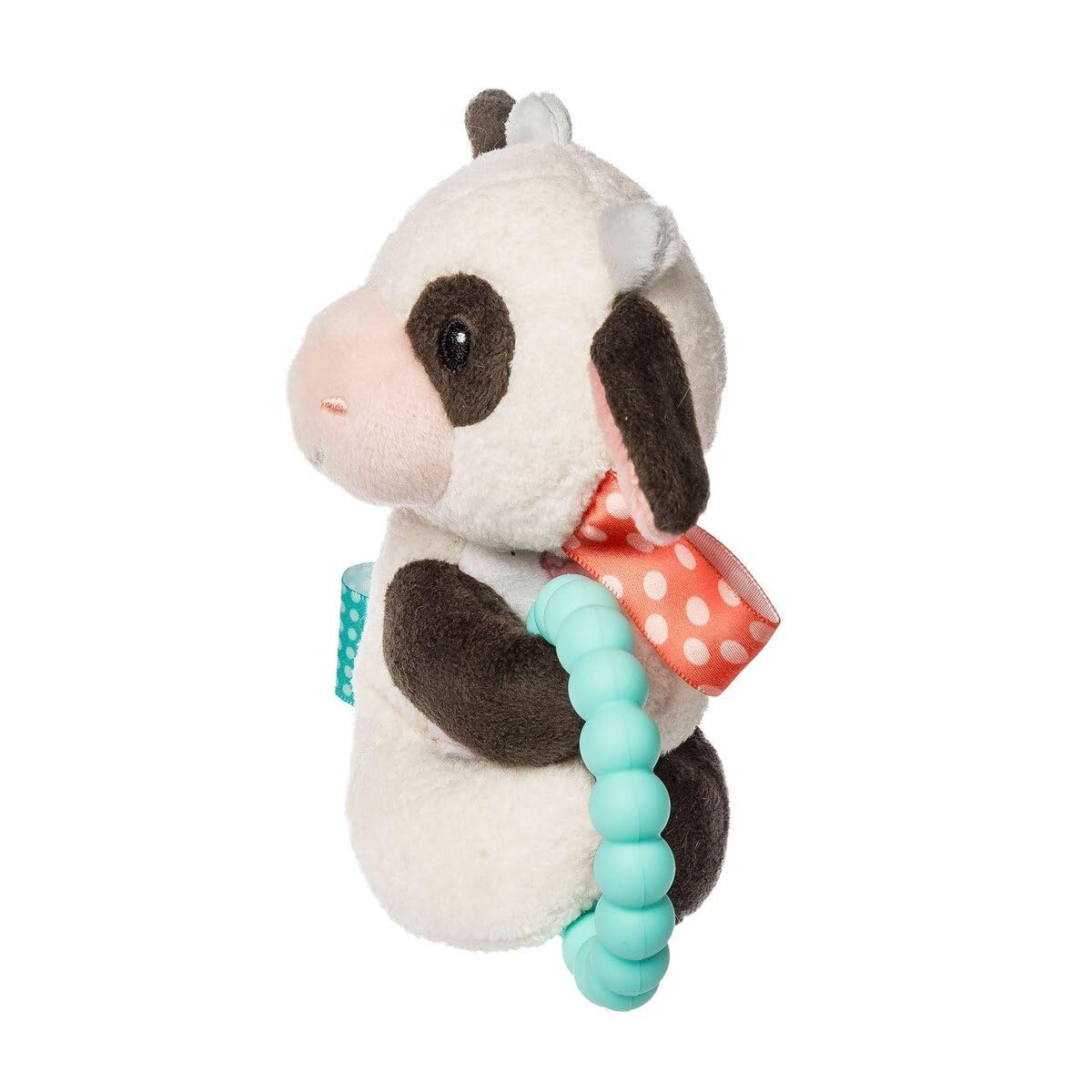 image:imageTaggies Soft Baby Rattle with Soothing Teether Ring and Sensory Tags 6Inches Buttercup Cow