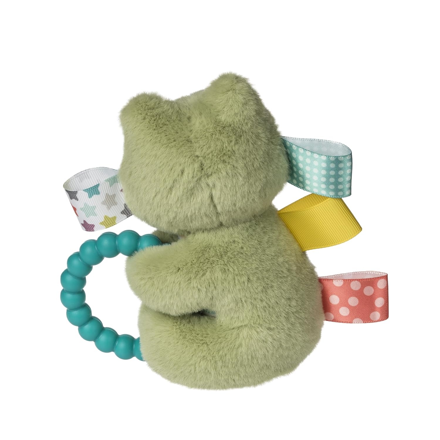 image:imageTaggies Soft Baby Rattle with Soothing Teether Ring and Sensory Tags 6Inches Green Peepers FrogGreen Peepers Frog