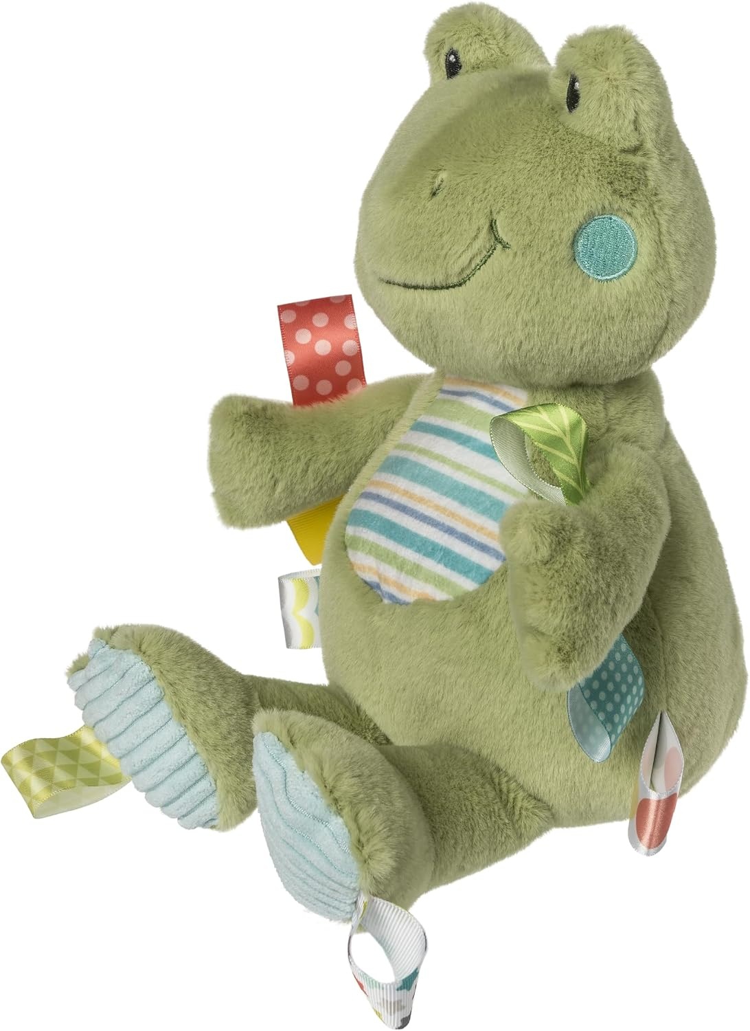 image:imageTaggies Stuffed Animal Huggable Plush Soft Toy with Sensory Tags 10Inches Yellow Dunkin DuckGreen Peepers Frog