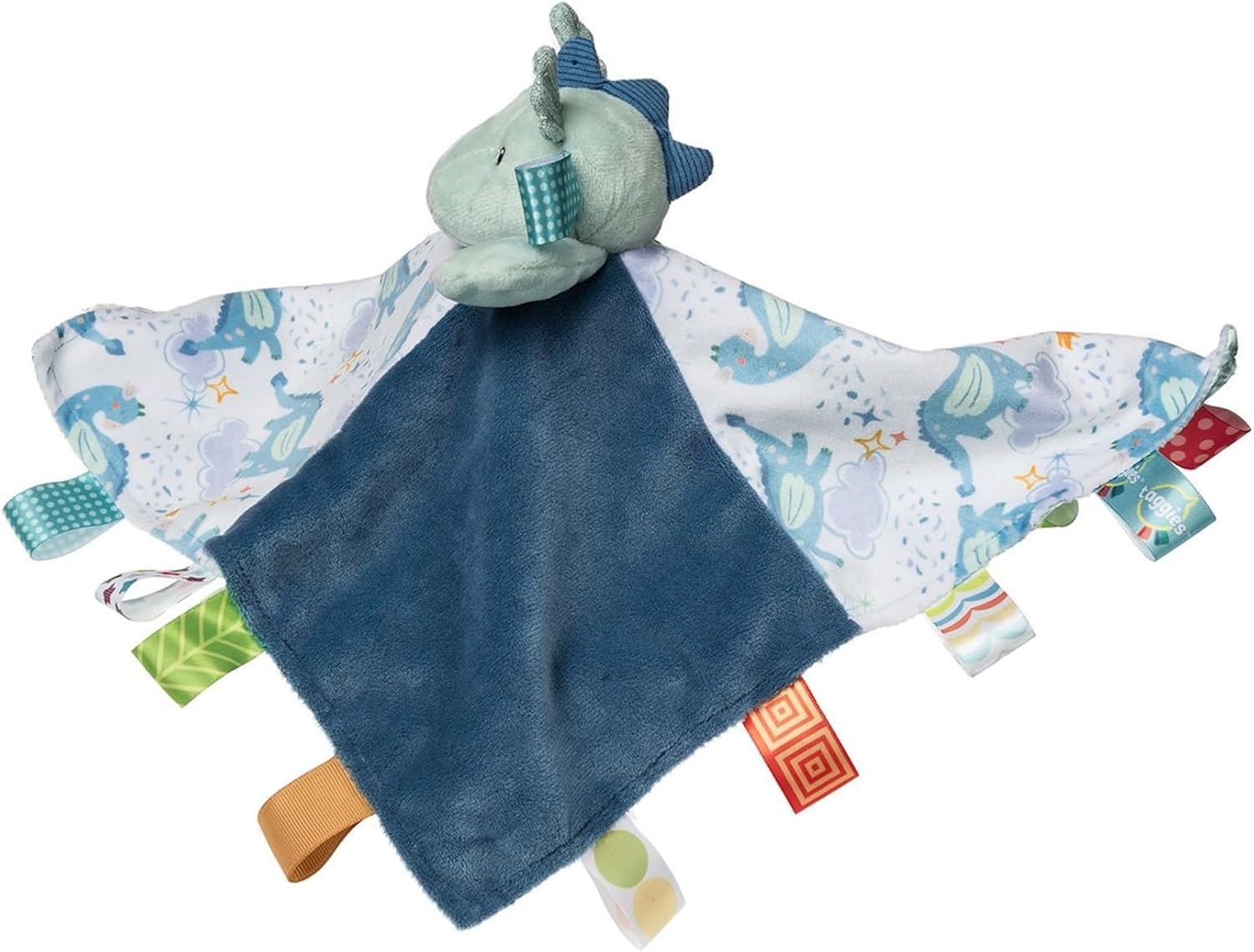 image:imageTaggies Stuffed Animal Lovey Security Blanket with Sensory Tags 13 x 13Inches Drax Dragon