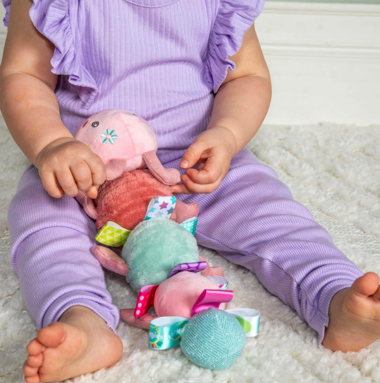 image:imageTaggies Stuffed Animal Soft Toy with Sensory Tags 10Inches Camilla Caterpillar