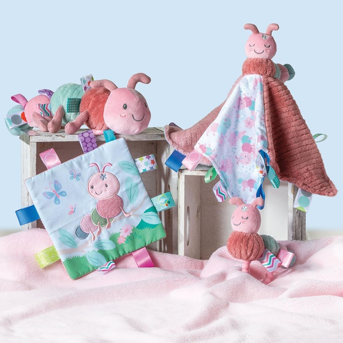 image:imageTaggies Stuffed Animal Soft Toy with Sensory Tags 10Inches Camilla Caterpillar