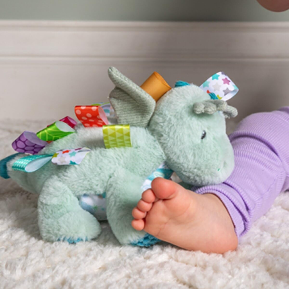 image:imageTaggies Stuffed Animal Soft Toy with Sensory Tags 9Inches MegaTaggies Drax DragonMegataggies Drax Dragon