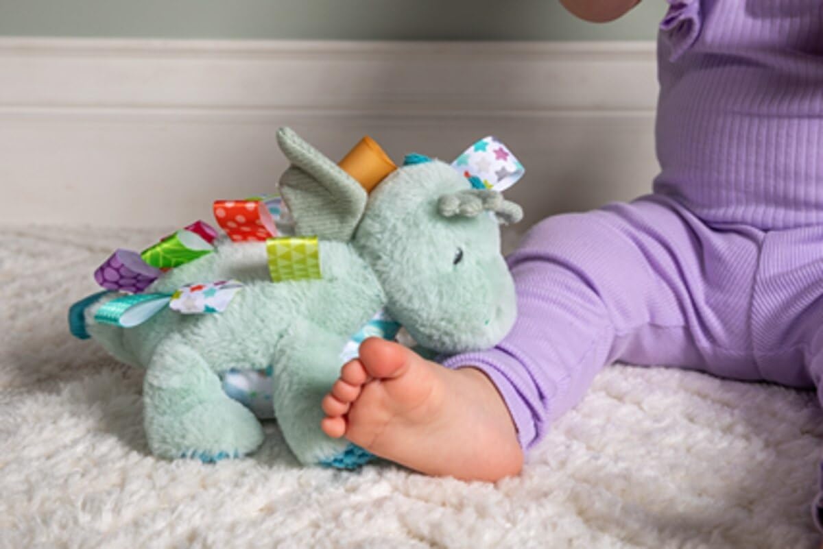 image:imageTaggies Stuffed Animal Soft Toy with Sensory Tags 9Inches MegaTaggies Drax DragonMegataggies Drax Dragon