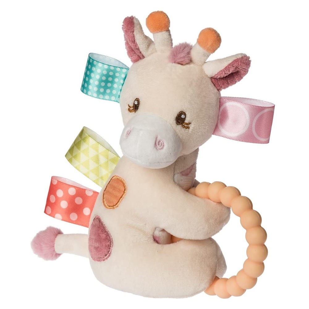 image:imageMary Meyer Taggies Soft Baby Rattle with Teether Ring and Sensory Tags 6Inches Tilly Giraffe