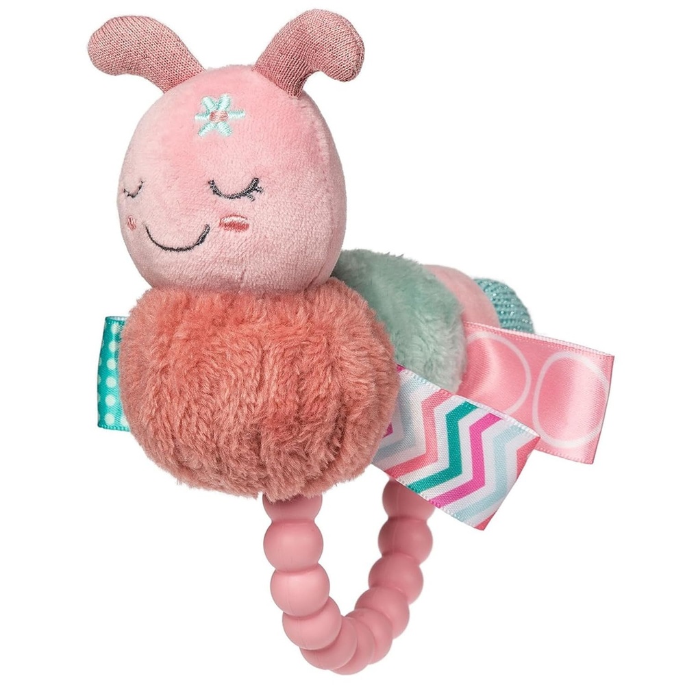 image:imageSoft Baby Rattle with Soothing Teether Ring and Sensory Tags 6Inches Drax DragonCamilla Caterpillar