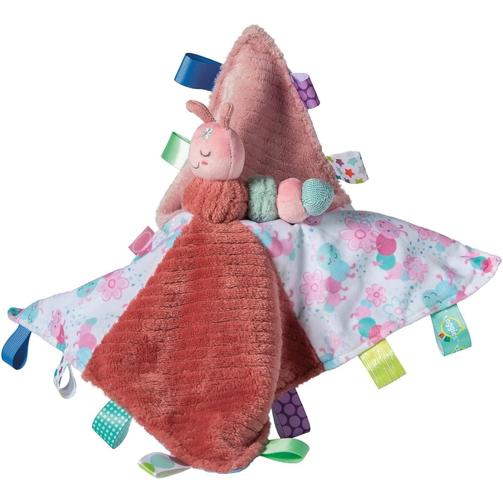 image:imageTaggies Stuffed Animal Lovey Security Blanket with Sensory Tags 13 x 13Inches Camilla Caterpillar
