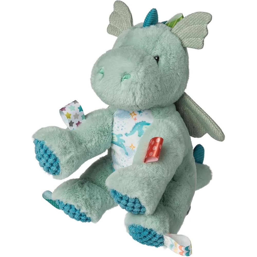 image:imageTaggies Stuffed Animal Soft Toy with Sensory Tags 9Inches MegaTaggies Drax DragonDrax Dragon