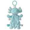 image:imageTaggies Baby Rattle with Crinkle Paper Activity Toy with Sensory Tags 9Inches Aqua Axolotl