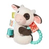 image:imageTaggies Soft Baby Rattle with Soothing Teether Ring and Sensory Tags 6Inches Buttercup Cow
