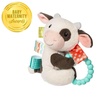 image:imageTaggies Soft Baby Rattle with Soothing Teether Ring and Sensory Tags 6Inches Buttercup Cow