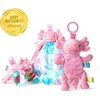 image:imageTaggies Stuffed Animal Lovey Security Blanket with Sensory Tags 13 x 13Inches Lizzy Pink Axolotl