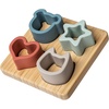 image:imageMary Meyer Baby and Toddler Toys Simply Silicone Sorting Puzzle with Bamboo Base for 12 Months Old Preschool Gifts 4 x 4Inches Animal Star Heart Shapes