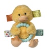image:imageTaggies Soft Baby Rattle with Soothing Teether Ring and Sensory Tags 6Inches Yellow Dunkin Duck