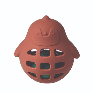 image:imageMary Meyer Baby Rattle Simply Silicone Roly Rattles 5Inches Slate Blue Teddy BearRed Clay Penguin