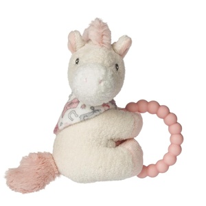 image:imageMary Meyer Soft Baby Rattle with Soothing Teether Ring 6Inches Cream Giddy Up Pony