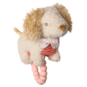 image:imageMary Meyer Soft Baby Rattle with Soothing Teether Ring 6Inches Tan Dancing Dachshund