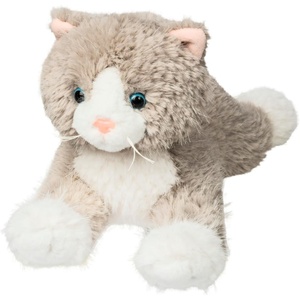 image:imageMary Meyer Stuffed Animal FabFuzz Plush Soft Toy 10Inches Hannah Puppy PinkSmokey Grey  White Kitty