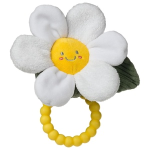 image:imageMary Meyer Sweet Soothie Soft Baby Rattle with Teether Ring 5Inches Daisy