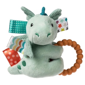 image:imageSoft Baby Rattle with Soothing Teether Ring and Sensory Tags 6Inches Drax DragonDrax Dragon