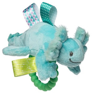image:imageSoft Baby Rattle with Soothing Teether Ring and Sensory Tags 6Inches Drax DragonFizzy Aqua Axolotl