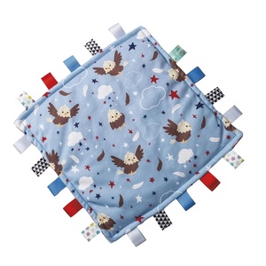 image:imageTaggies Lovey for Baby Original Comfy Security Blanket with Sensory Tags 12 x 12Inches AmericanaAmericana