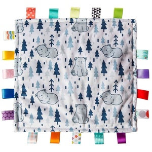 image:imageTaggies Lovey for Baby Security Blankets Original Comfy Blanket with Sensory Tags 12 x 12Inches BunniesMulti Color
