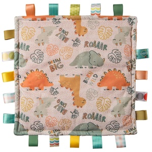 image:imageTaggies Lovey for Baby Security Blankets Original Comfy Blanket with Sensory Tags 12 x 12Inches Dinosaur