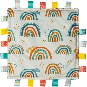 image:imageTaggies Lovey for Baby Security Blankets Original Comfy Blanket with Sensory Tags 12 x 12Inches Rainbow