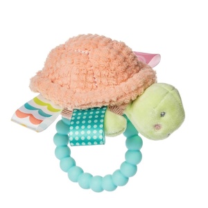 image:imageTaggies Soft Baby Rattle with Soothing Teether Ring and Sensory Tags 6Inches Tippy Turtle
