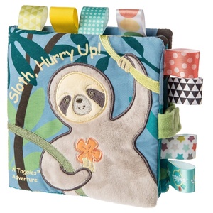 image:imageTaggies Soothing Sensory Stuffed Animal Security Blanket Molasses Sloth 13 x 13InchesCloth Book
