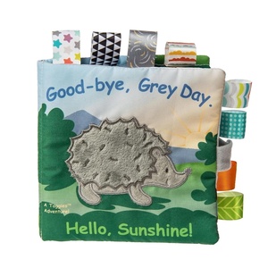 image:imageTaggies Touch amp Feel Soft Cloth Book with Crinkle Paper amp Squeaker 6 x 6Inches Heather Hedgehog