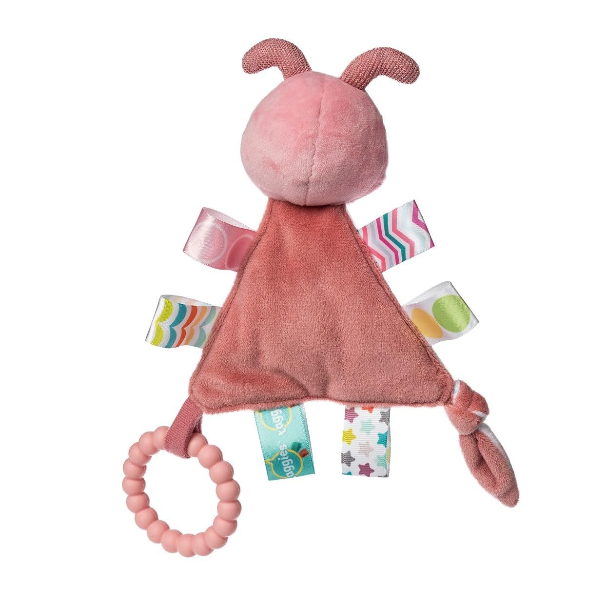 image:imageTaggies Teething Toys Baby Rattle Portable Triangle Activity Toy with Sensory Tags 6Inches Camilla Caterpillar