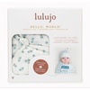 image:imageLulujo Baby Hello World Newborn Hat and Swaddle Blanket Set Hugs amp KissesBlueberries