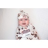 image:imageLulujo Baby Hello World Newborn Hat and Swaddle Blanket Set Hugs amp KissesEucalyptus