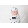 image:imageLulujo Baby Hello World Newborn Hat and Swaddle Blanket Set Hugs amp KissesHugs  Kisses