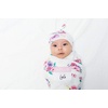 image:imageLulujo Baby Hello World Newborn Hat and Swaddle Blanket Set Hugs amp KissesPosies
