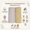 image:imageLulujo Baby Swaddle Blankets  Unisex Softest Breathable Cotton Muslin Swaddle Blanket Set  Neutral Receiving Blanket for Girls amp Boys  40in x 40in  Vintage Floral amp Dragonfly  2CountYellow Flowers  Dots